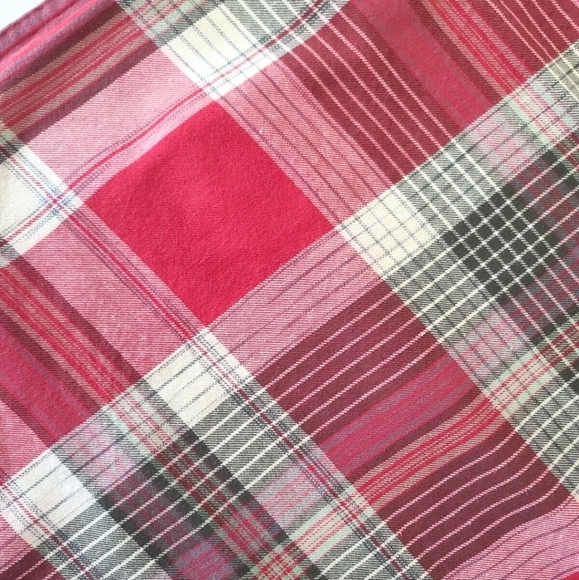 Pottery Barn Red Tan Cream Plaid Jackson Pillow Sham Set Of 2 24" X 24" - Picture 5 of 8